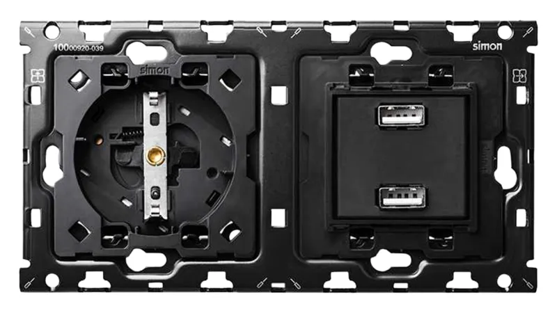 Kit enchufe ench+do blanco usb+bast simon 100