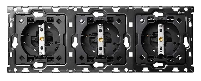 Kit 3 enchufes + bastidor triple simon 100