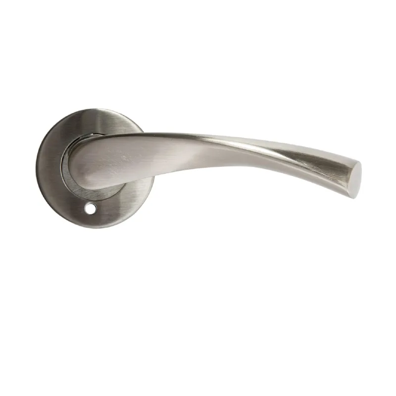 Juego de manilla con roseta arosa de aluminio niquelado