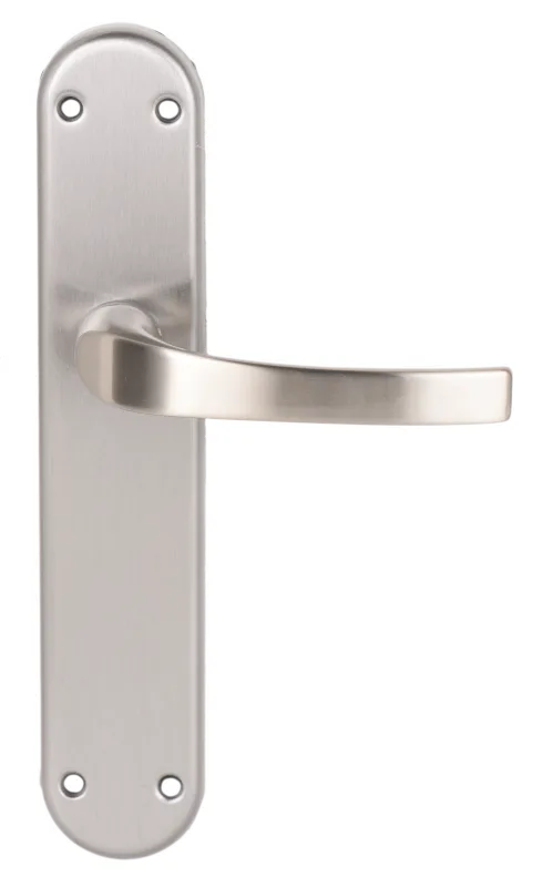 Manilla de placa para puerta novara de zamak niquel satinado