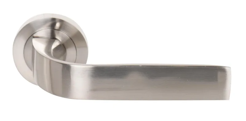 Juego de manilla con roseta budapest de aluminio satinado