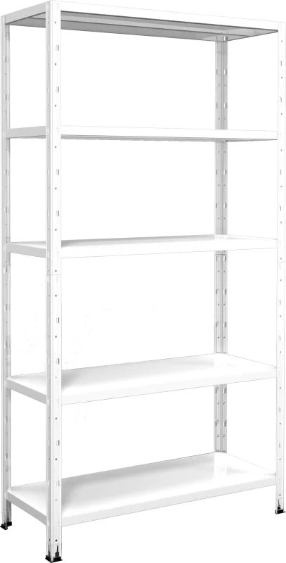 Estantería en kit de metal blanco de 188x100x40 cm y carga max. 130 kg por balda
