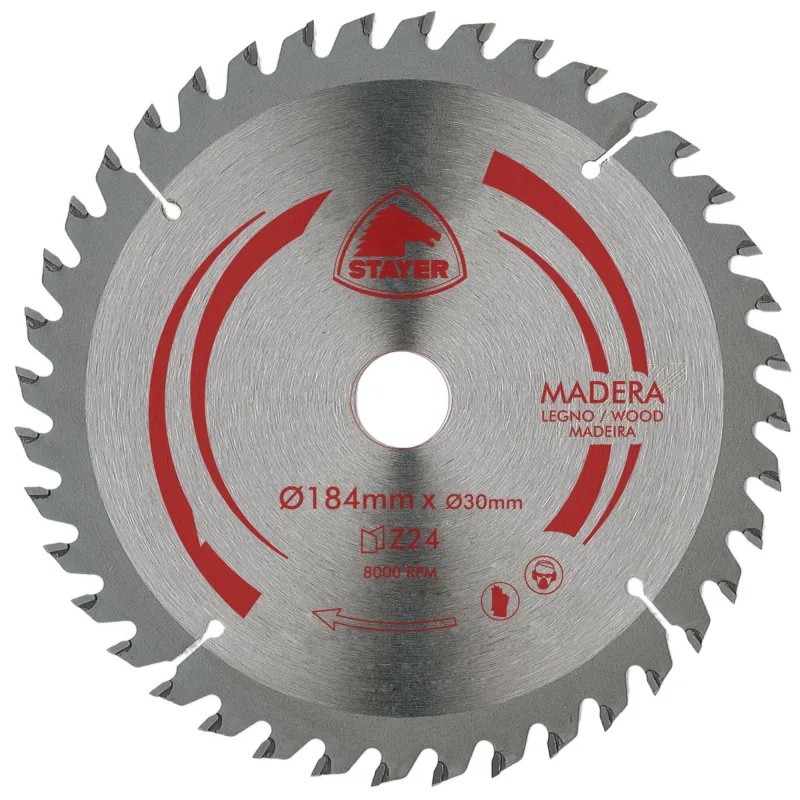 Disco de sierra circular stayer para madera, 184 x 30 mm y 24 dientes