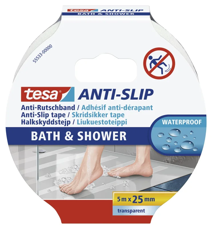 Cinta antideslizante para baño de 5mx25 mm