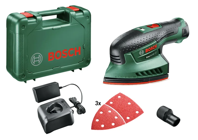 Multilijadora a batería bosch easysander 12v, 1 batería de 2,5 ah +lijas