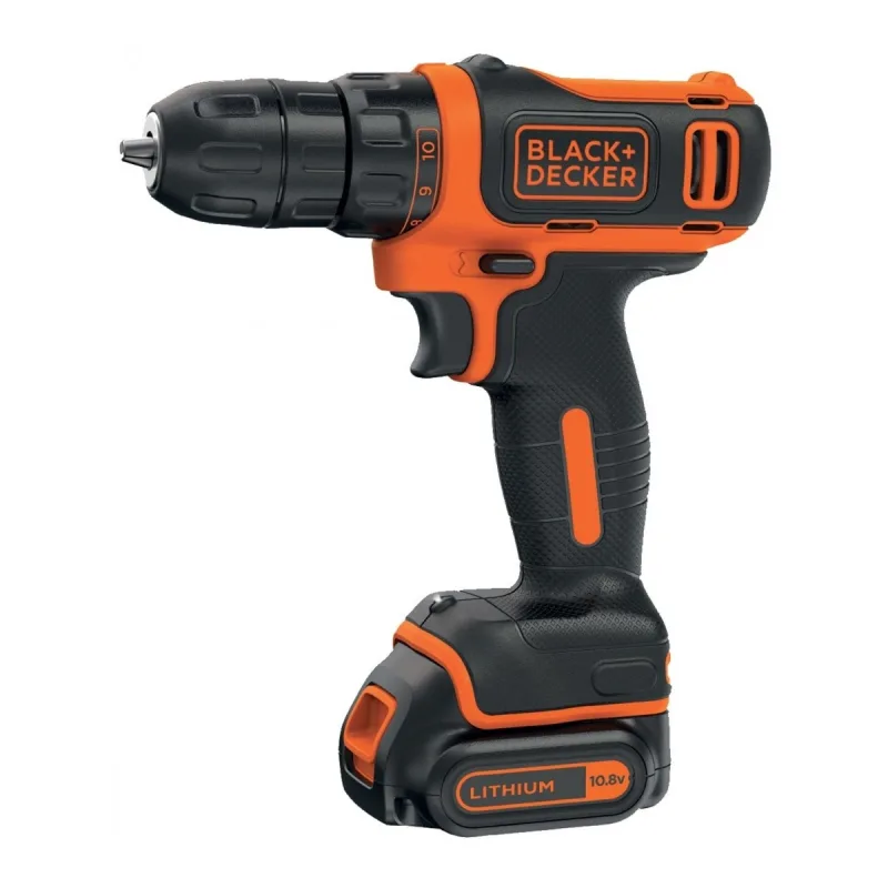 Taladro sin cable black + decker bdcdd12 10,8v + batería litio 1,5ah + cargador