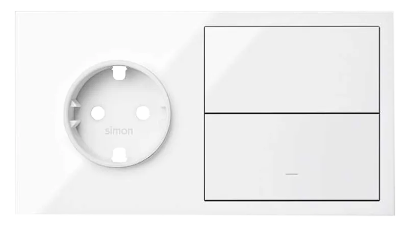 Kit enchufe frontal ench+tecla simon 100 blanco