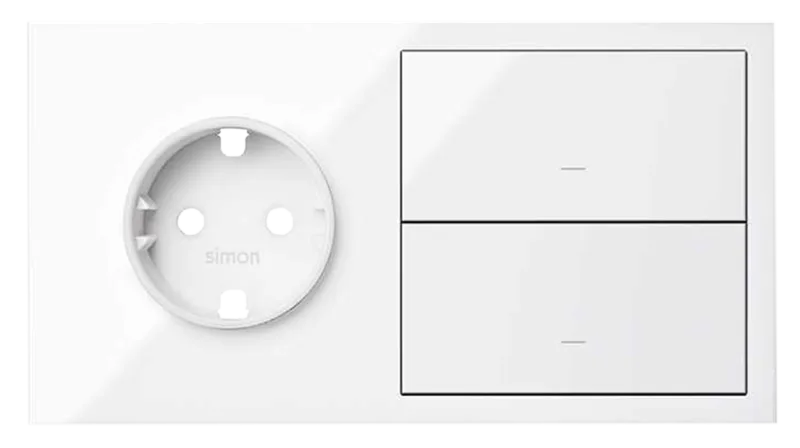 Kit enchufe frontal ench+2teclas simon 100 blanco