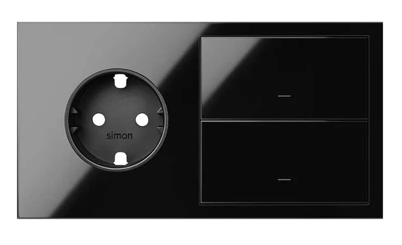 Kit enchufe frontal ench+2teclas simon 100 negro