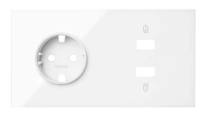 Kit enchufe frontal ench+2usb simon 100 blanco