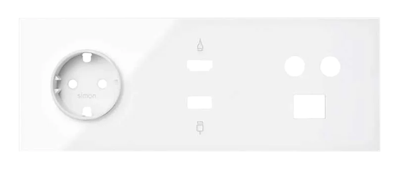 Kit enchufe frontal enc+hdmi+usb+tv+rj45 blanco