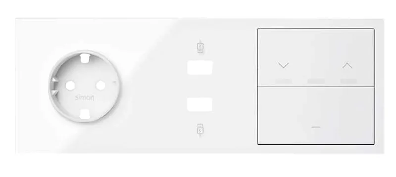 Kit enchufe frontal ench+2usb+pers+tecl blanco