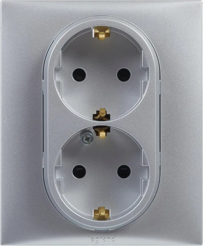 Enchufe doble legrand niloé step aluminio