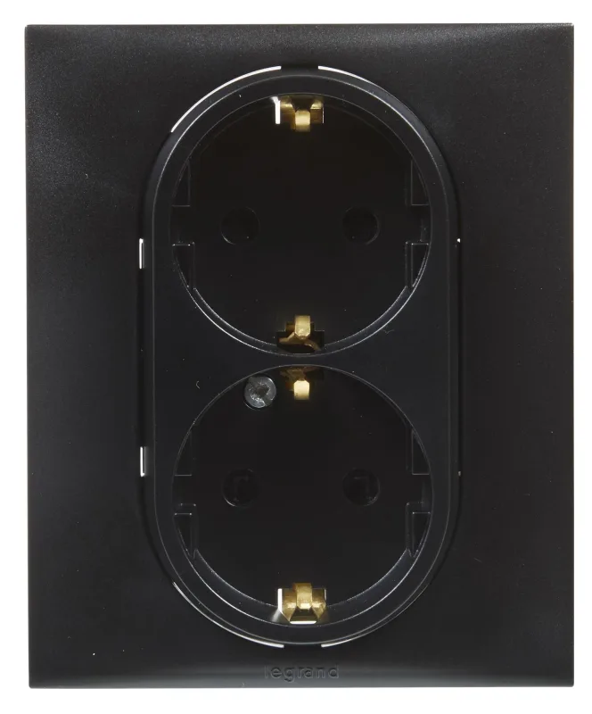Enchufe doble legrand niloé step negro