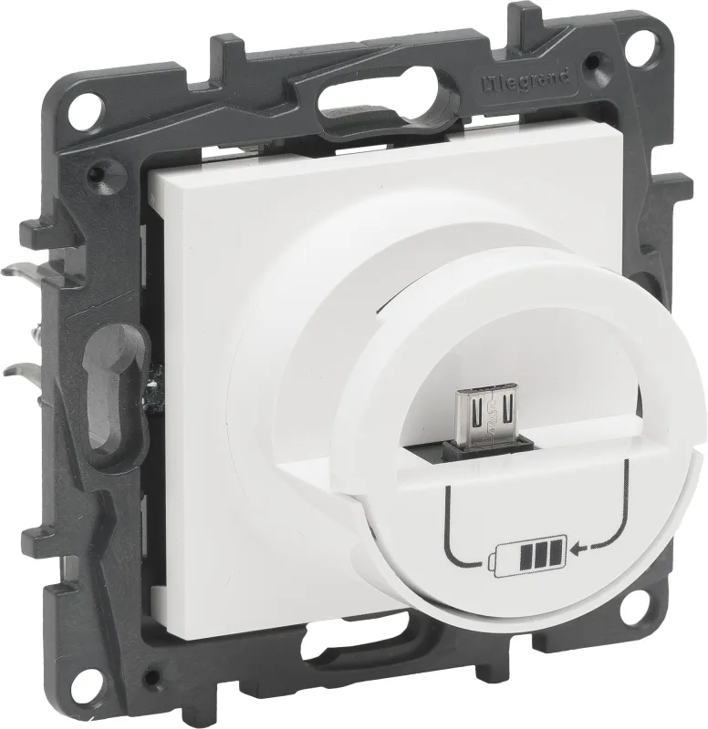 Toma micro usb legrand niloé step blanco