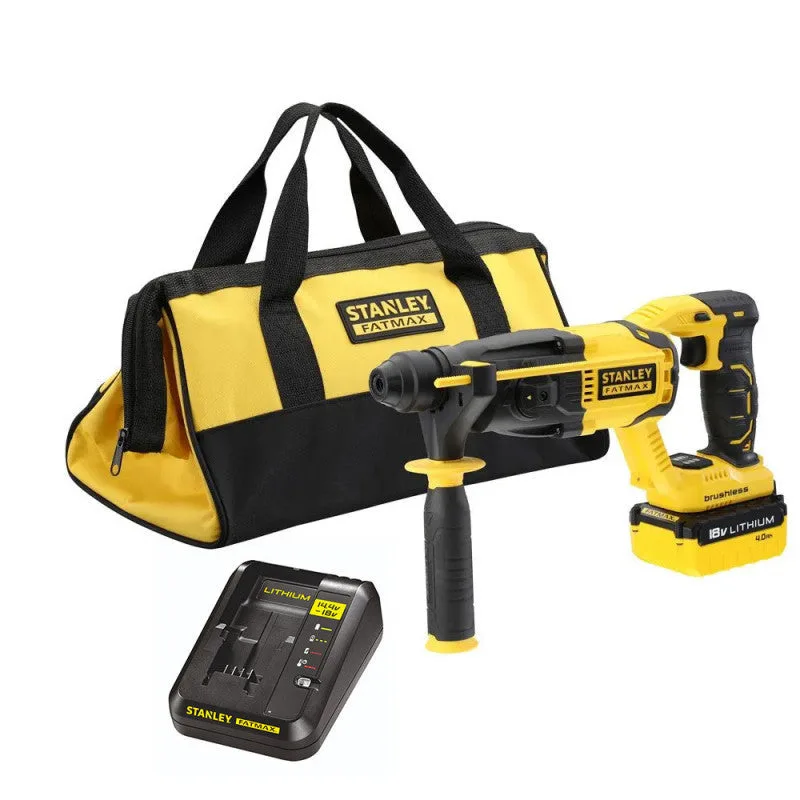 Stanley fmcd900m1s-qw - martillo sds-plus 18v 4 ah. brushless 1.5 j. velocidad 0 - 2.200 rpm. 5.775 ipm. 3 modos