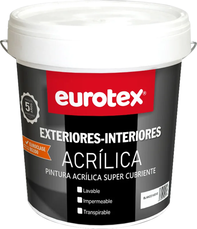 Pintura exterior color blanco para hormigón, cemento, fachada eurotex mate 4l base agua