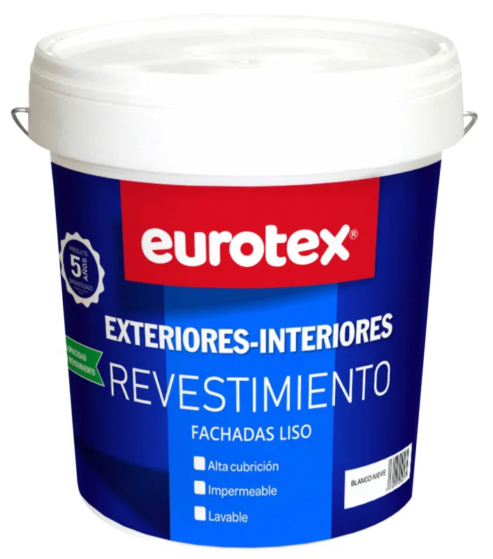 Pintura exterior color blanco para hormigón, cemento, fachada eurotex mate 4l base agua