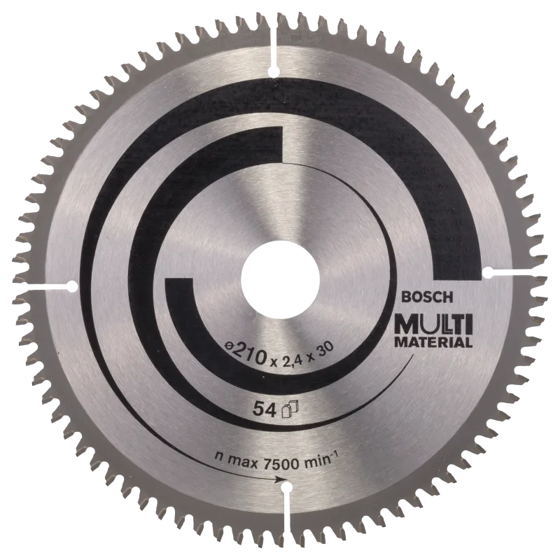 Disco de sierra circular bosch multi material, 210 x 30 x 2,4 mm y 80 dientes