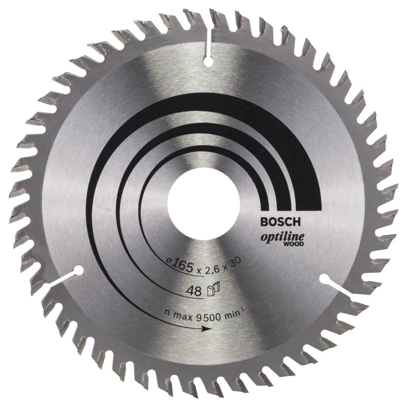 Disco de sierra circular bosch para madera, 165 x 30 x 2,6 mm y 48 dientes