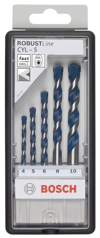 Set 5 brocas multimaterial ø 4, 5, 6, y 8 mm bosch robust