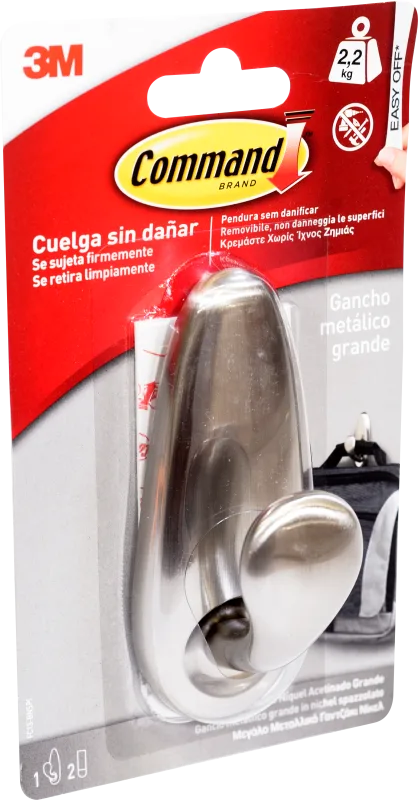 Gancho adhesivo níquel grande