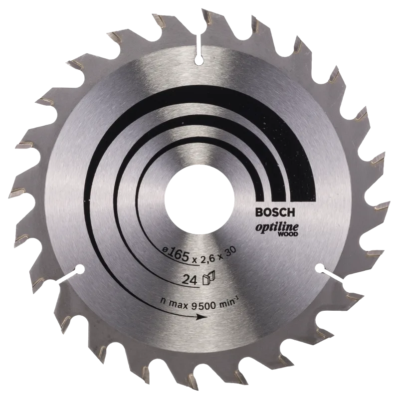 Disco de sierra circular bosch para madera, 165 x 30 x 2,6 mm y 24 dientes