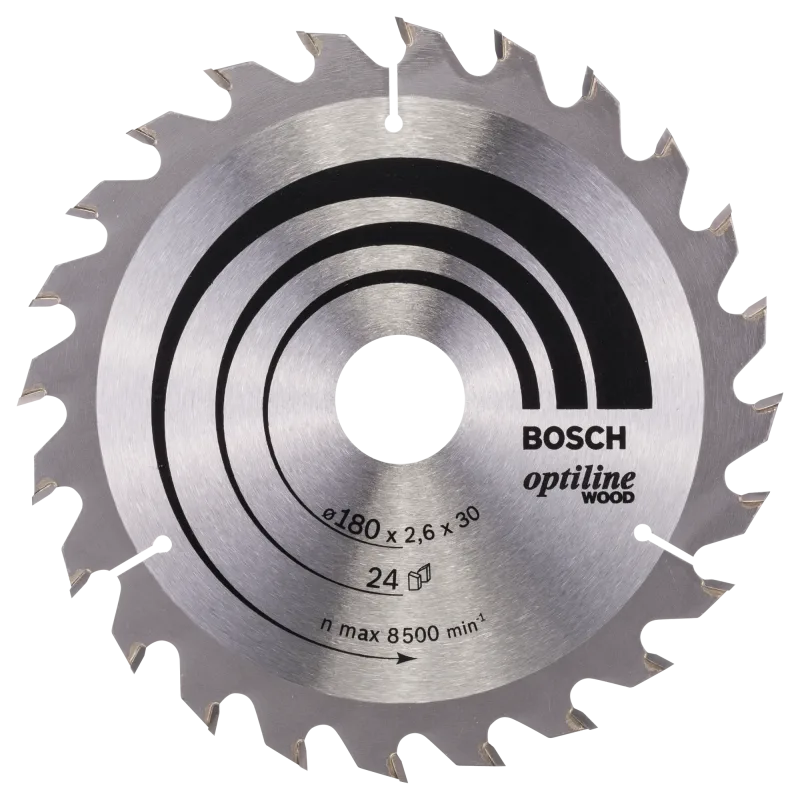Disco de sierra circular bosch para madera, 180 x 30 x 2,6 mm y 24 dientes