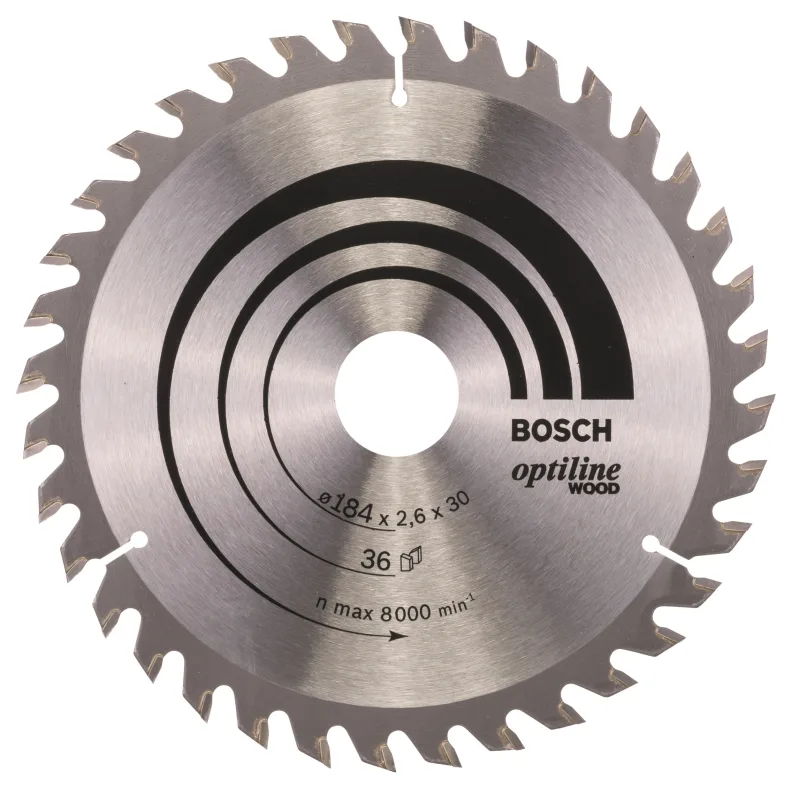 Disco de sierra circular bosch para madera, 184 x 30 x 2,6 mm y 36 dientes