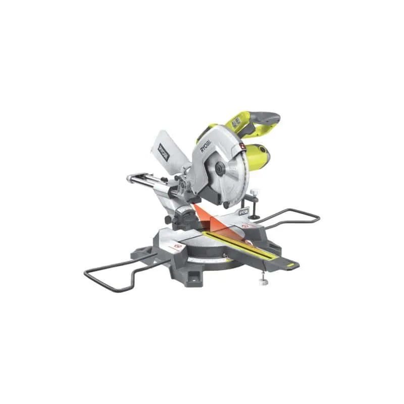 Ryobi 2200 w mitre saw ems305rg with pull function, 305 mm carbide saw blade, 110 x 300 mm cut, led lighting, suction connection