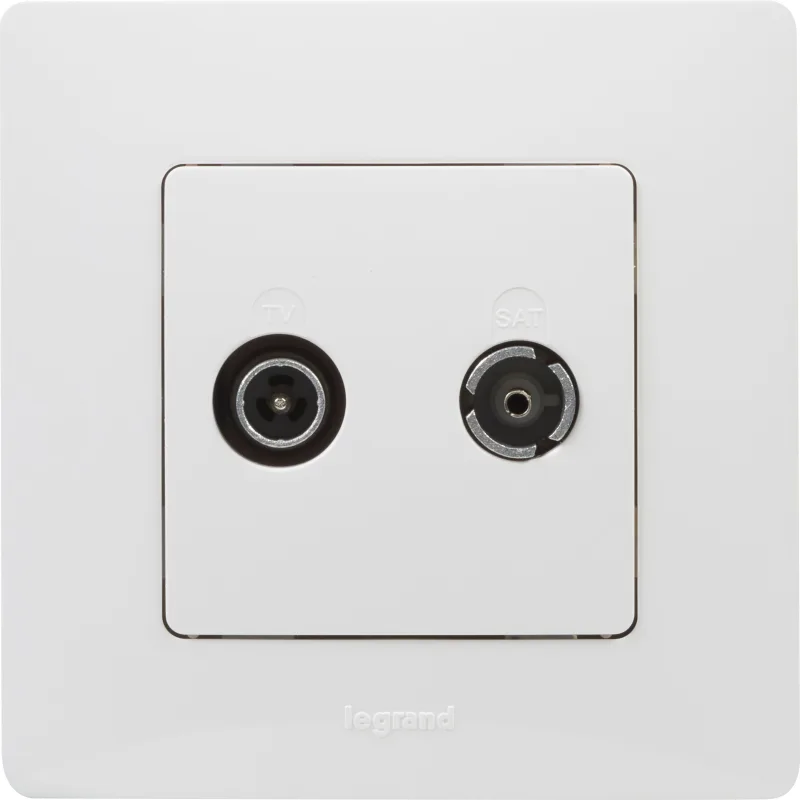 Toma de tv final + marco legrand niloé monobloc blanco