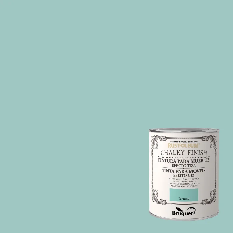 Pintura a la tiza chalky finish rust-oleum 750 ml turquesa
