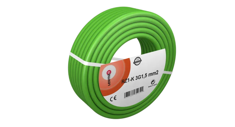 Cable eléctrico rz1-k 3 hilos de 1.5 mm2, 100 m, color verde