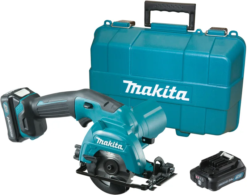 Mini sierra circular de mano a batería makita hs301dsae, 12v ø 85 mm