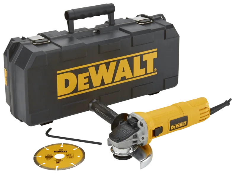 Amoladora dewalt e4156kd 900w disco 115mm + maletín y disco de diamante