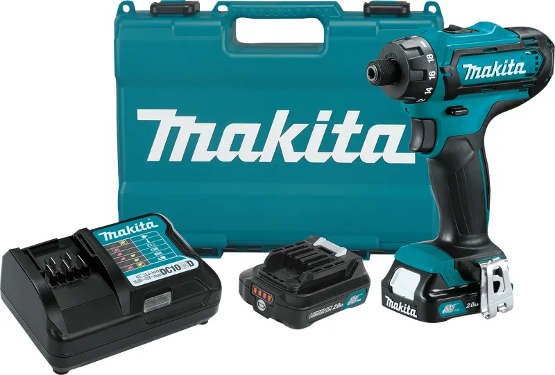 Atornillador a batería makita 10.8v - 2 baterias - 2 baterías (2,0 ah), cargador y maletín pvc. - df033dsae