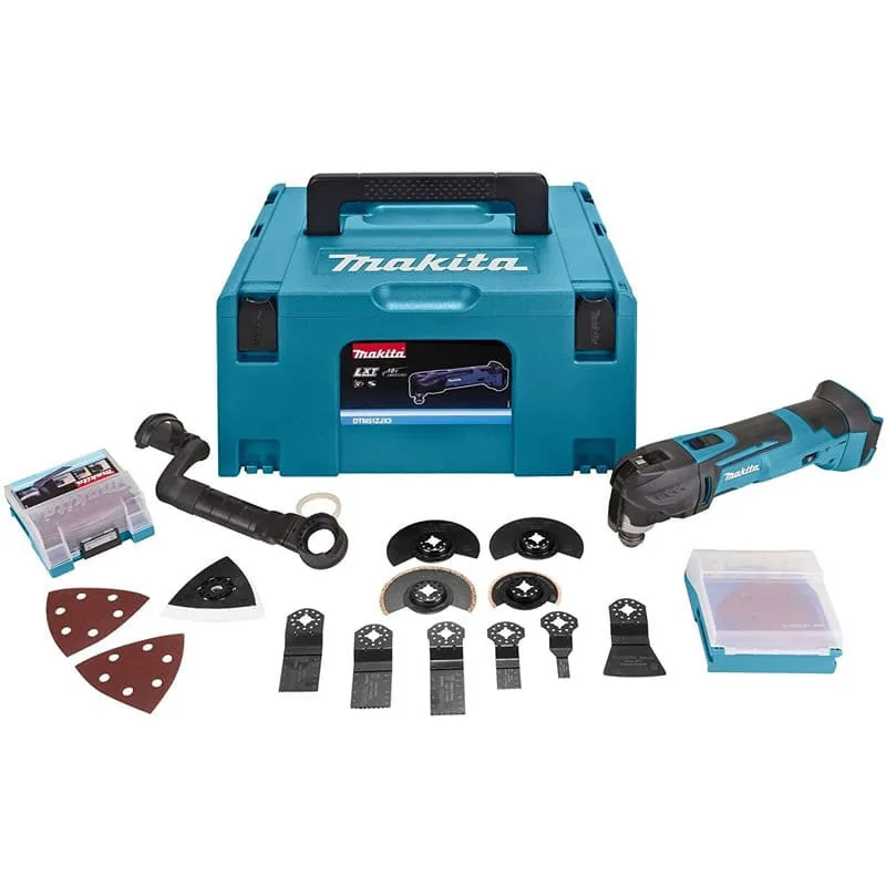 Multiherramienta makita dtm51zjx3 - oscilante - 18 v - incl. estuche y 16 accesorios - cuerpo suelto (se entrega sin batería ni cargador)