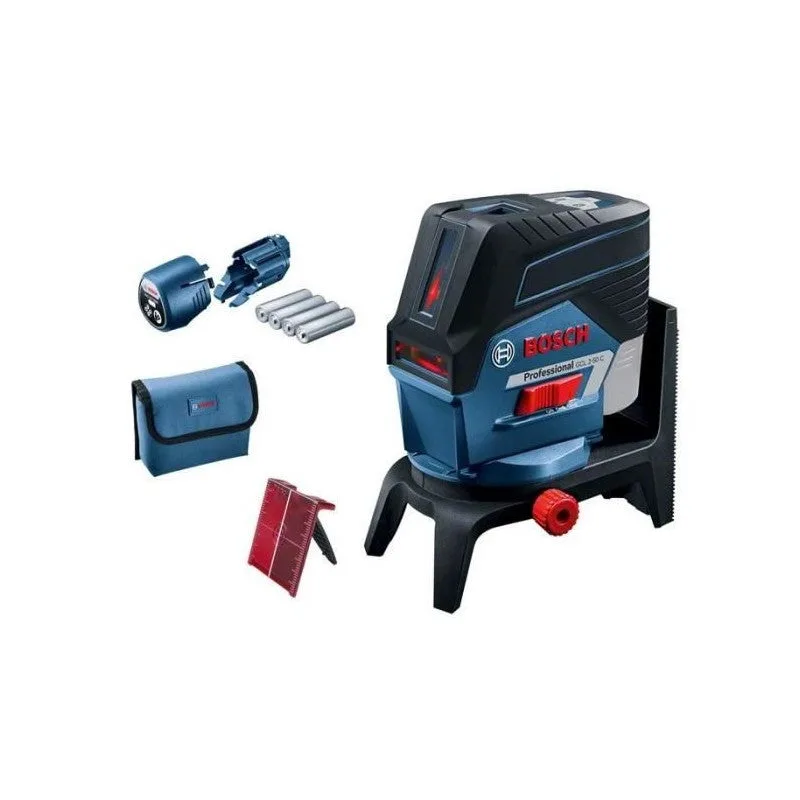 Bosch gcl 2-50 c professional laser points et lignes 12 v avec plaque cible rm2 + sac de protection + support pivotant + piles ( 0601066g00 )