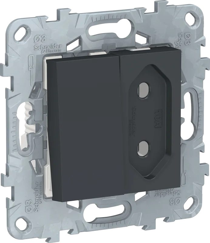 Interruptor + enchufe schneider new unica antracita