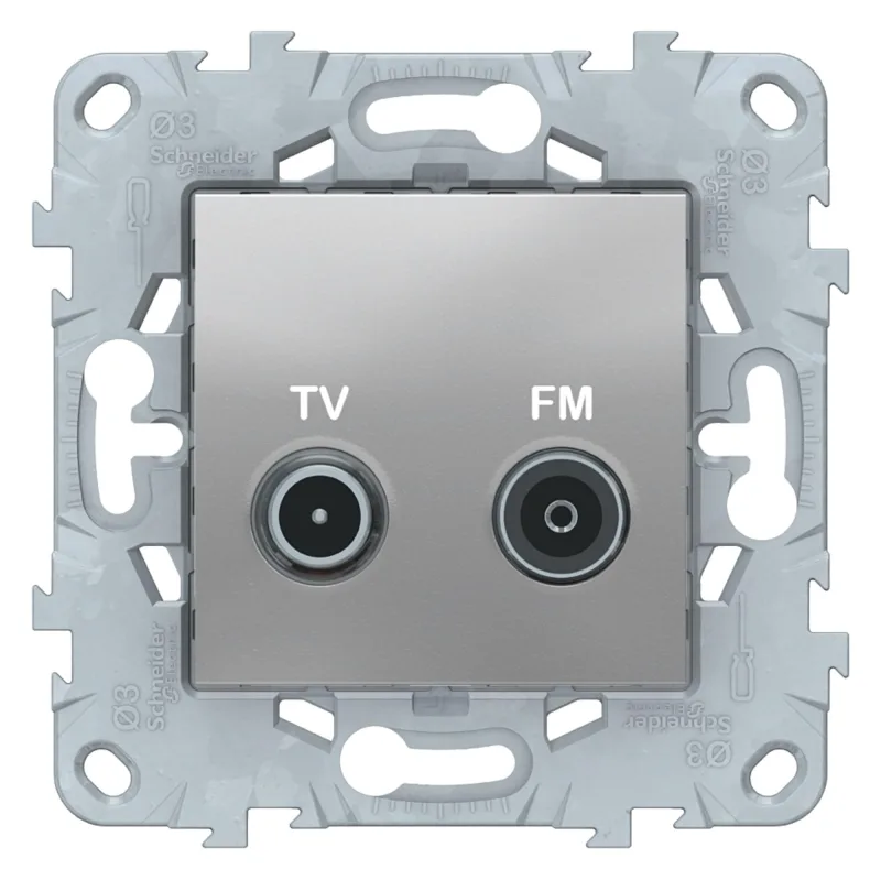 Toma de tv intermedia schneider new unica aluminio