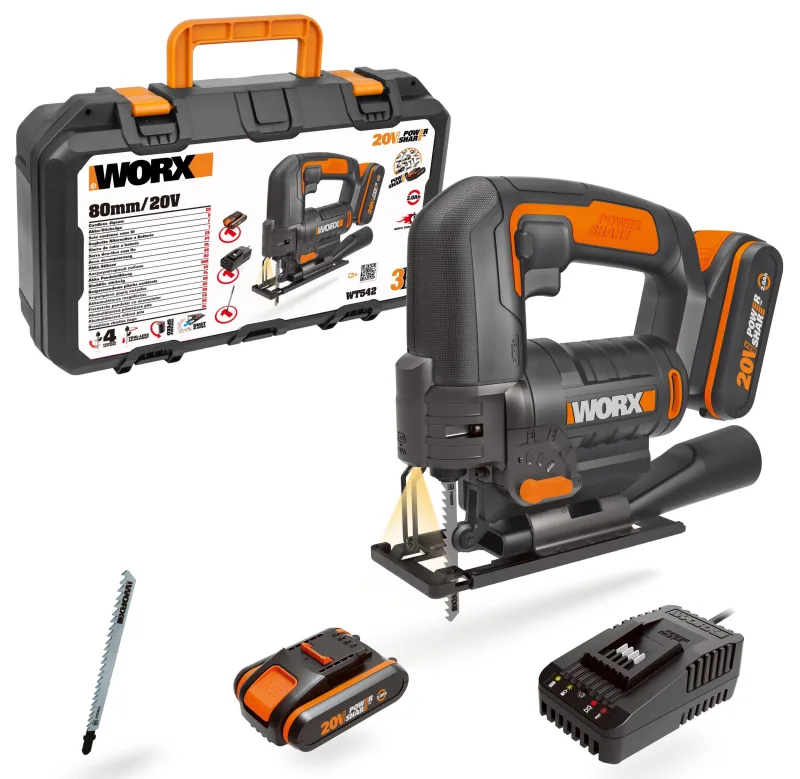 Sierra de calar pendular worx wt542 20v con 1 batería de 2ah