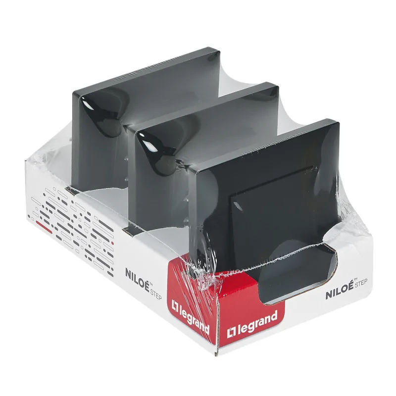 Pack de 3 interruptores legrand niloé step negro