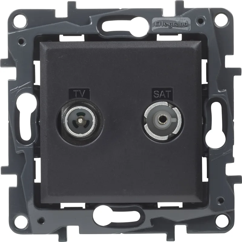 Toma de tv intermedia legrand niloé step negro