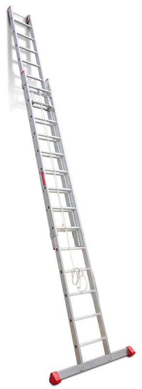 Escalera corredera aluminio 14 peldaños faraone altura máxima de trabajo 7,11 m