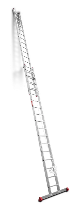 Escalera corredera aluminio 17 peldaños faraone altura máxima de trabajo 8,65 m