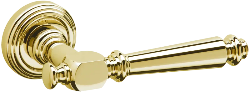 Manilla con roseta inspire serie manega en latón, niquelado satinado