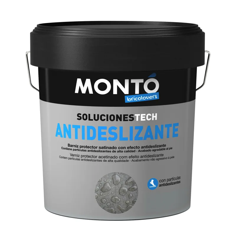 Barniz antideslizante suelo color transparente para hormigón, piedra, ladrillo montó semibrillante 4l base agua