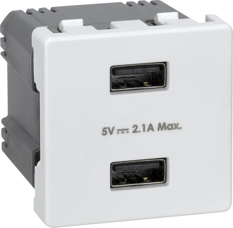 Toma de usb doble estrecho simon 27 blanco