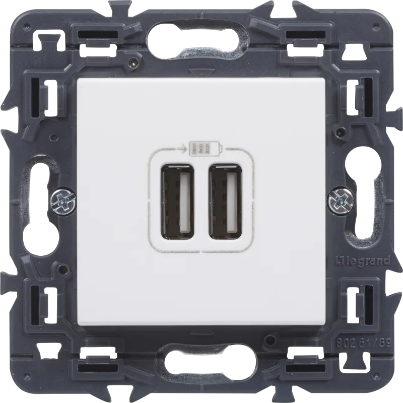 Toma usb doble legrand valena next blanco