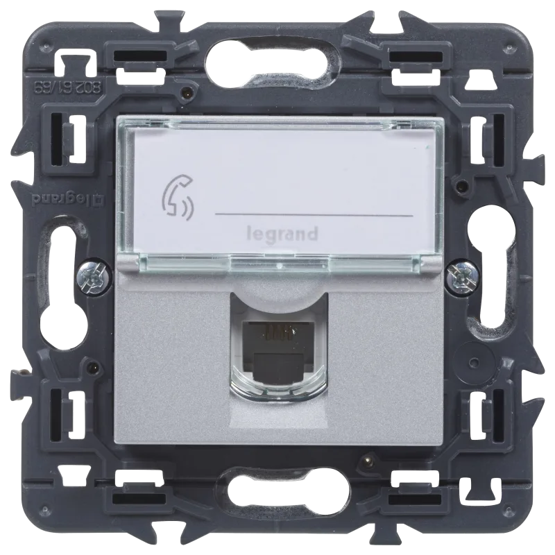 Toma de teléfono legrand valena next aluminio